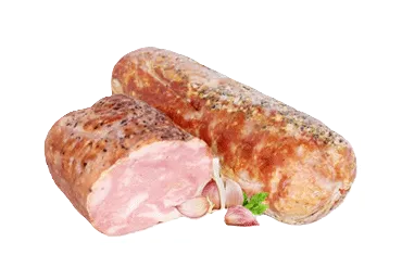 Karsti kūpināta cūkgaļas ķiploku rulete KURZEMES GAĻSAIMNIEKS sver.