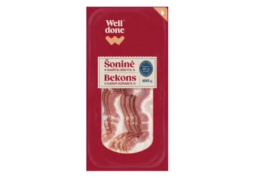 Karsti kūpināts bekons WELL DONE 100g