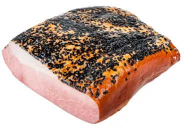 Karsti kūpināts cūkgaļas šķiņķis ar melnajām ķimenēm PEKPOL sver.