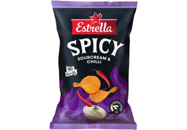 Kartupeļu čipsi ESTRELLA skābā krējuma un čili 115g