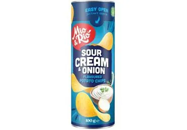 Kartupeļu čipsi MIO&RIO ar skābo krējumu un sīpolu garšu 100g
