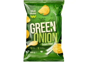 Kartupeļu čipsi WELL DONE sīpolloku 180g