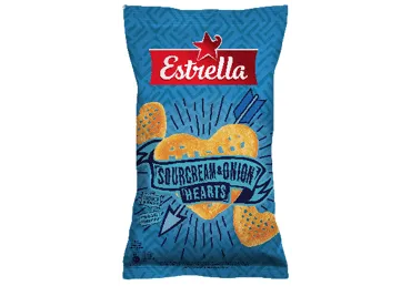 Kartupeļu uzkoda ESTRELLA ar skābā krējuma un sīpolu garšu 110g