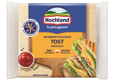 Siers šķēlēs kausētais Tost 8gab/130g, Hochland