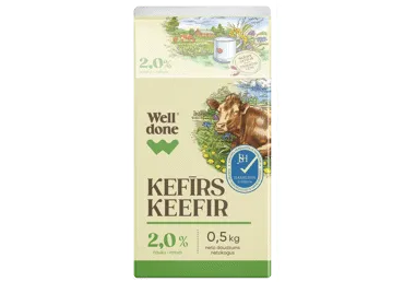 Kefīrs WELL DONE 2,0% 0,5kg