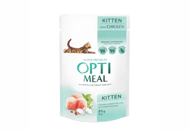 Kompleksā konservētā barība ar  vistu kaķiem OPTIMEAL 85g