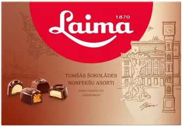 Konfekšu kārba LAIMA Asorti Tumšā šokolāde 215g