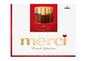 Konfekšu kārba MERCI piena šokolādes izlase 250g