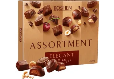 Konfekšu kārba Roshen assorti piena šokolāde 154g