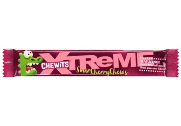 Košļājamās konfektes CHEWITS Xtreme Cherry, 34g