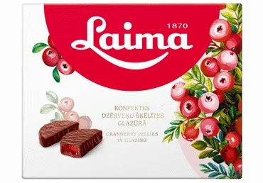 Konfektes LAIMA dzērveņu šķēles glazūrā 190g