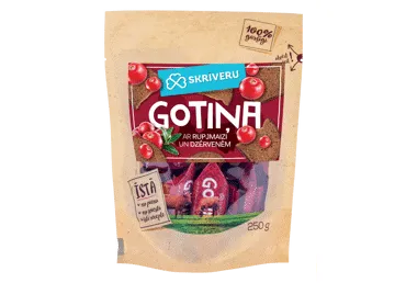 Konfektes rupjmaizes dzērveņu Gotiņa SKRĪVERU 250g