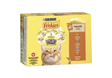 Konservēta kaķu barība ar gaļu un zivi FRISKIES 12x85g