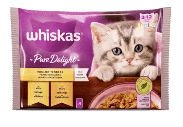 Konservēta kaķu barība mājputnu WHISKAS 4x85g