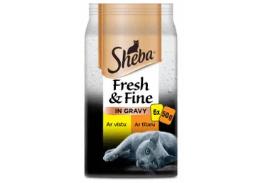 Konservēta kaķu barība SHEBA ar mājputnu gaļu 6x50g