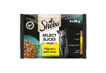 Konservēta kaķu barība SHEBA DUETT baltās gaļas 4x85g