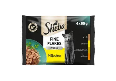 Konservēta kaķu barība SHEBA Fine Flakes putnu 4x85g