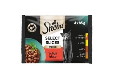 Konservēta kaķu barība SHEBA gaļas izlase 4x85g