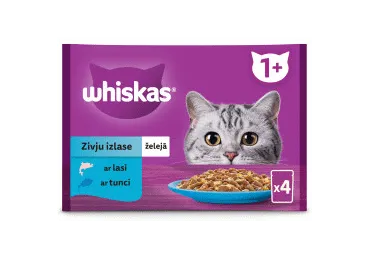 Konservēta kaķu barība WHISKAS zivs želejā 4x85g