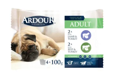 Konservēta suņu barība ARDOUR jērs-liellops 4x100g