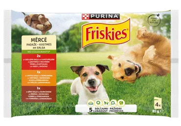 Konservēta suņu barība FRISKIES gaļas izlase 4x85g