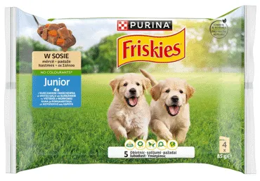 Konsērvēta suņu barība FRISKIES Junior 4x85g