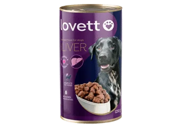 Konservēta suņu barība LOVETT ar aknām 1,25kg