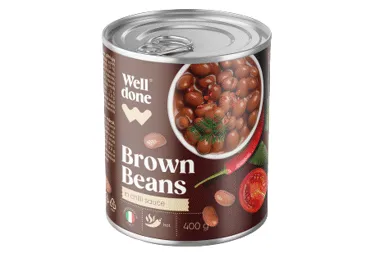 Konservētas ceptas pupiņas čili mērcē WELL DONE 400g