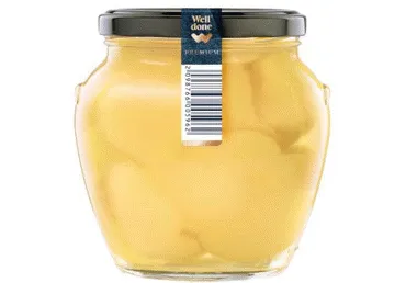 Konservētas mizotas bumbieru pusītes sīrupā WELL DONE PREMIUM 570g