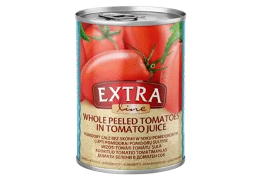 Konservēti mizoti tomāti EXTRA LINE 400g