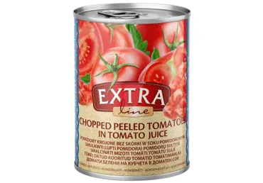 Konservēti smalcināti mizoti tomāti tomātu sulā EXTRA LINE 400g
