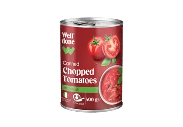 Konservēti tomāti ar baziliku WELL DONE sasmalcināti 400g