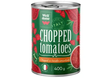 Konservēti tomāti WELL DONE smalcināti mizoti 400g