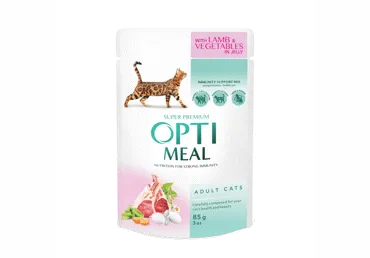 Konservi gaļa un dārzeņi želejā kaķiem OPTIMEAL 85g