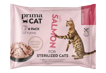 Konservi kaķiem ar lasi PRIMACAT 4x85g