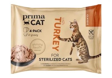 Konservi kaķiem ar tītaru PRIMACAT 4x85g