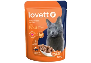 Kons.kaķu bar. LOVETT ar putnu gaļu 100g