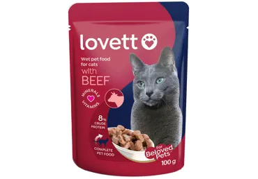 Kons.kaķu barība LOVETT ar l/l gaļu 100g