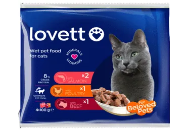 Kons.kaķu barība LOVETT MIX 4x100g