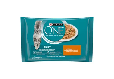 Kons.kaķu bar.PUR.ONE ar vistu 4x85g