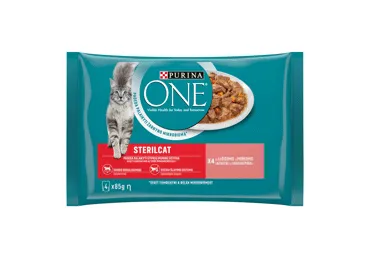 Kons.kaķu bar.PUR.ONE steril.zivju 4x85g