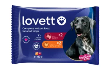 Kons.suņu bar.LOVETT mājp. liell. 4x100g