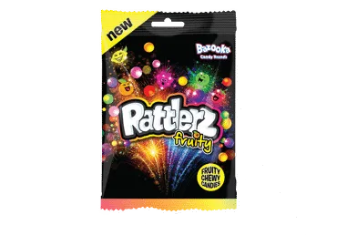 Košļājamās konfektes BAZOOKA Rattlerz Fruity 120g