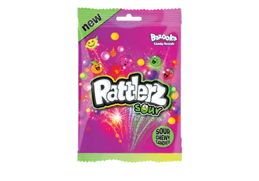 Košļājamās konfektes BAZOOKA Rattlerz Sour 120g