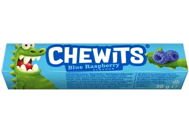Košļājamās konfektes CHEWITS Blue Raspberry 30g