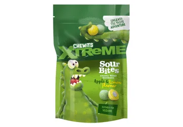 Košļājamās konfektes CHEWITS Xtreme Sour Bites 115g