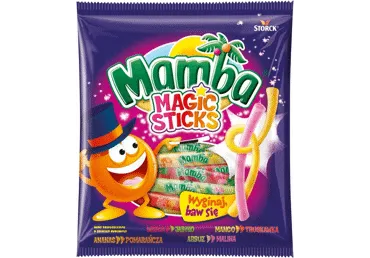 Košļājamās konfektes MAMBA Magic Sticks 140g