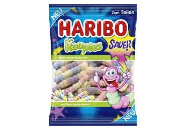 Košļājamas konfektes Raupies HARIBO 160g