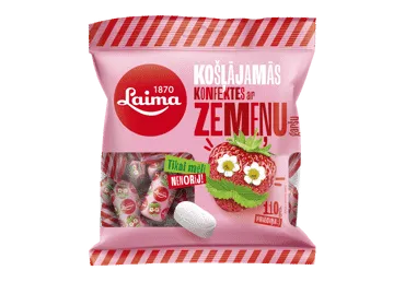 Košļājamās konfektes LAIMA Zemeņu, 110g