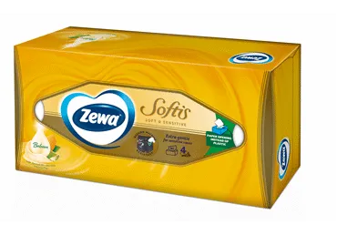 Kosmētiskās salvetes ZEWA Softis Soft Sensitive 4kārtas 80gb.